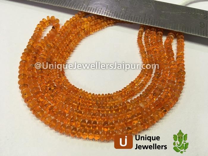 Fire Opal Plain Roundelle Beads